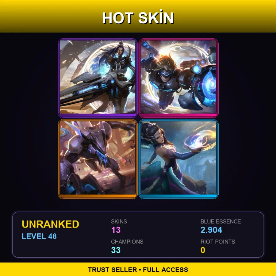 EUNE | Lv48 | Unranked | 13 Skin | 33 Champ
