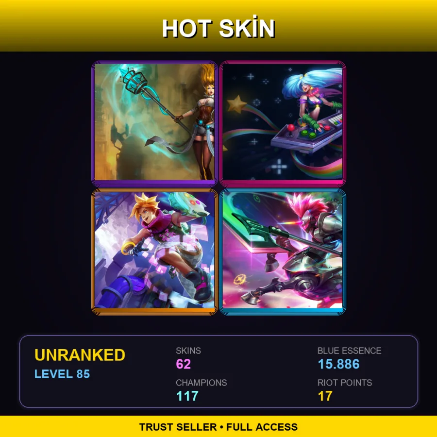 TW | Lv85 | Unranked | 62 Skin | 117 Champ