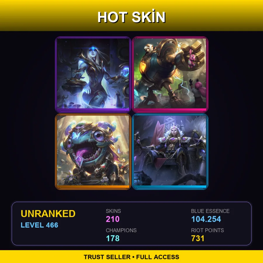 BR | Cosmic Queen Ashe | Victorious Blitzcrank | Victorious Kog'Maw | Victorious Sejuani | 210 Skin | 178 Champ | Lv466