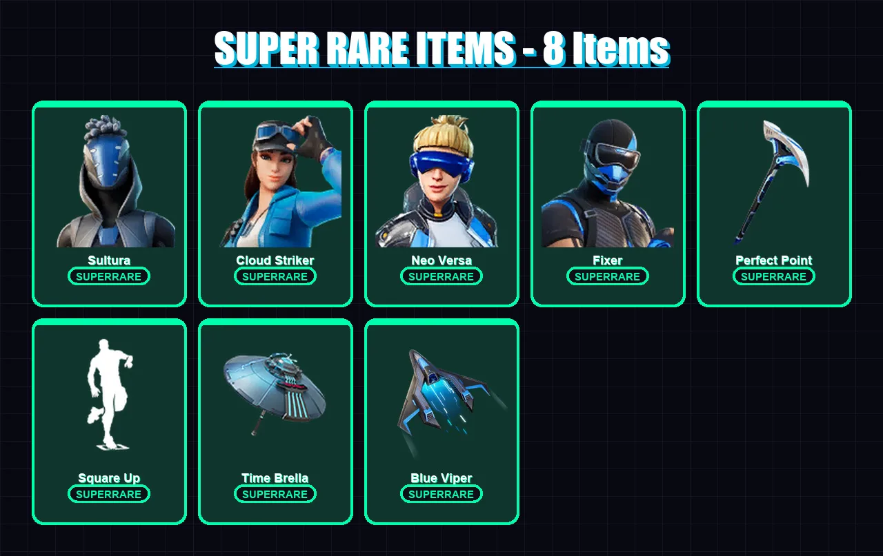 [PC/XBOX] | Sultura | Cloud Striker | Neo Versa | Fixer | Omegarok | 17 skin | 27 pickaxe | 22 emote | 23 glider | Lv440