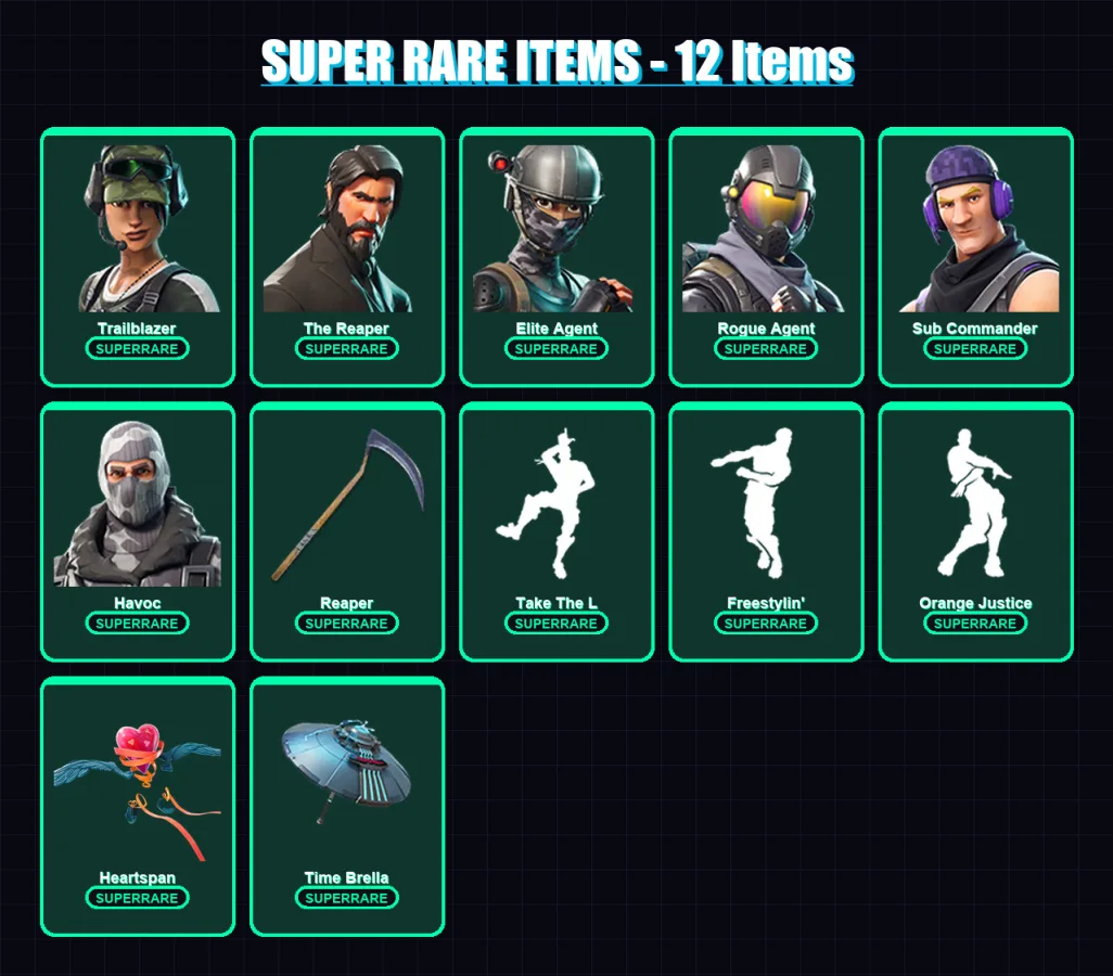 [PC/XBOX/PSN] | Trailblazer | The Reaper | Elite Agent | Rogue Agent | Sub Commander | 24 skin | 18 pickaxe | 28 emote | 33 glider | Lv435