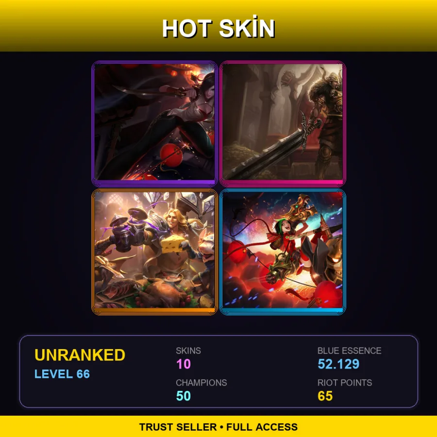 LAN | Lv66 | Unranked | 10 Skin | 50 Champ
