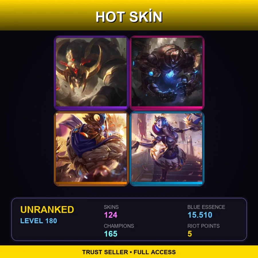 VN | Lv180 | Unranked | 124 Skin | 165 Champ — Nightblade Irelia