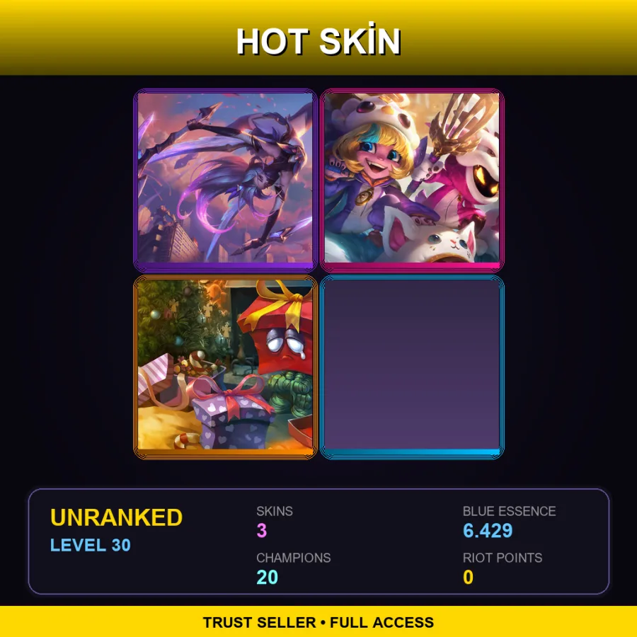 ME | Lv30 | Unranked | 3 Skin | 20 Champ — Re Gifted Amumu