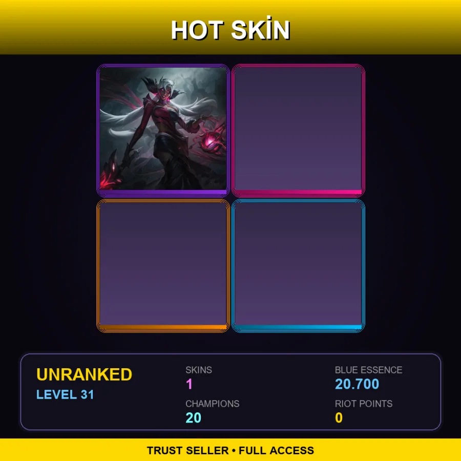 EUW | Lv31 | Unranked | 1 Skin | 20 Champ — Coven Nilah