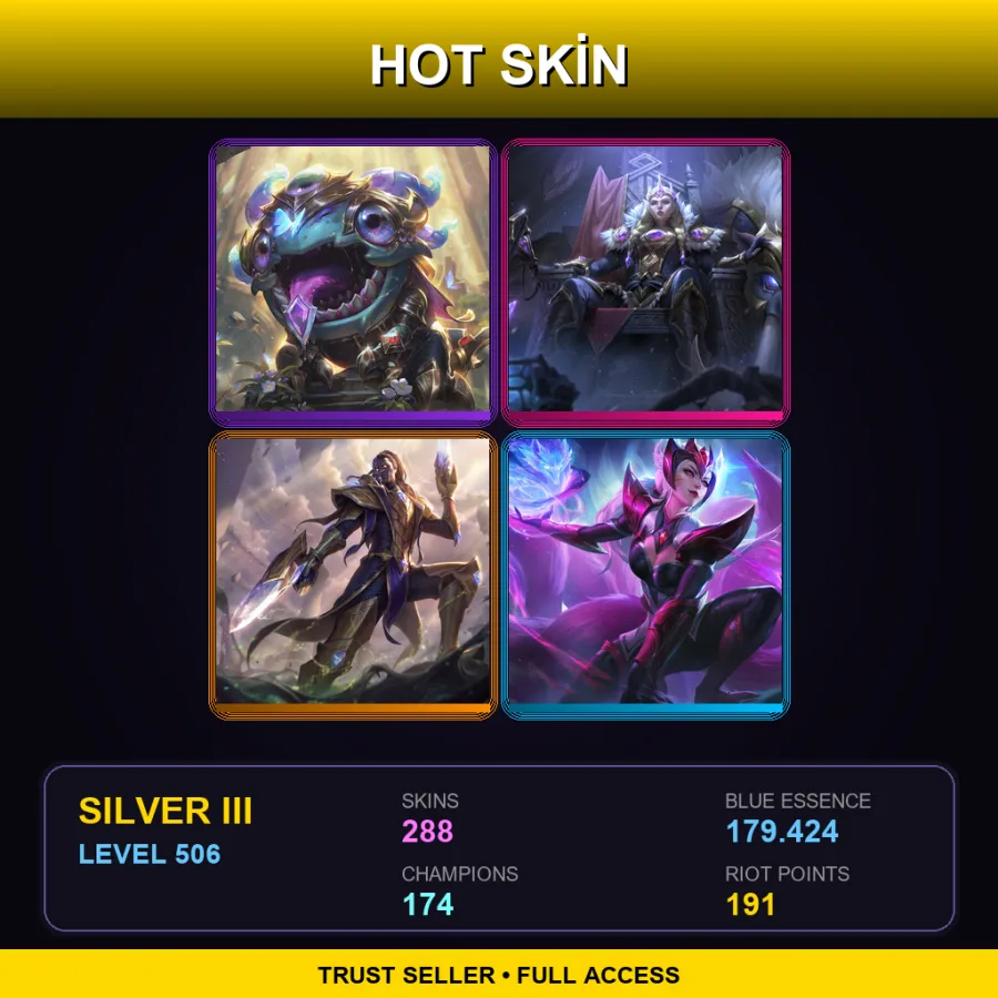 SG | Lv506 | Silver III | 288 Skin | 174 Champ