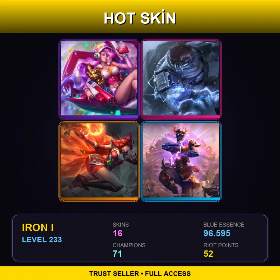 LAN | Lv233 | Iron I | 16 Skin | 71 Champ