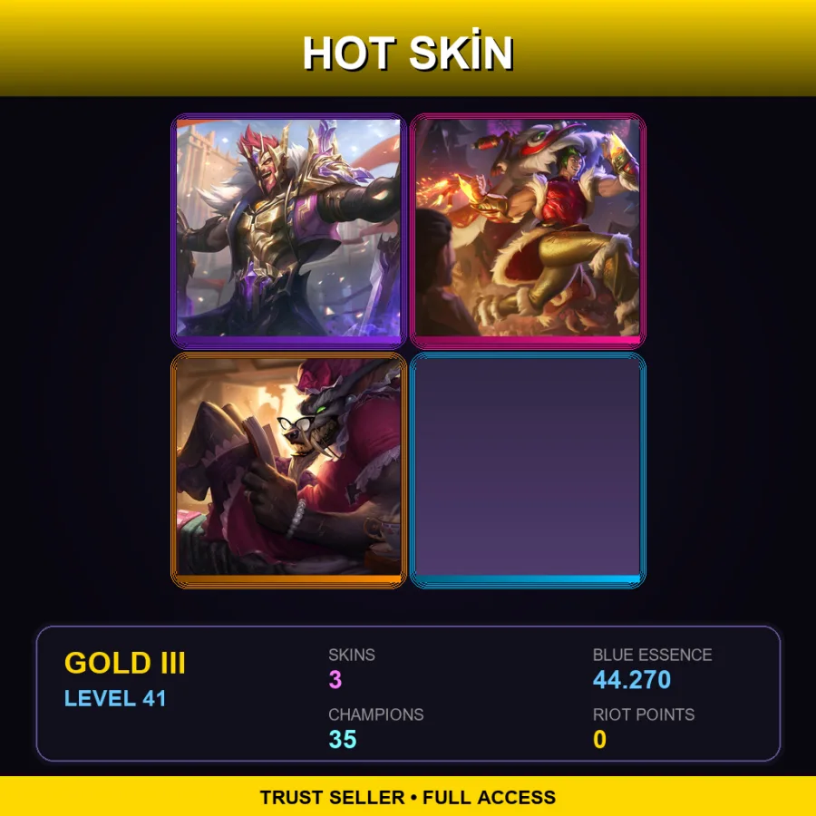 EUNE | Lv41 | Gold III | 3 Skin | 35 Champ