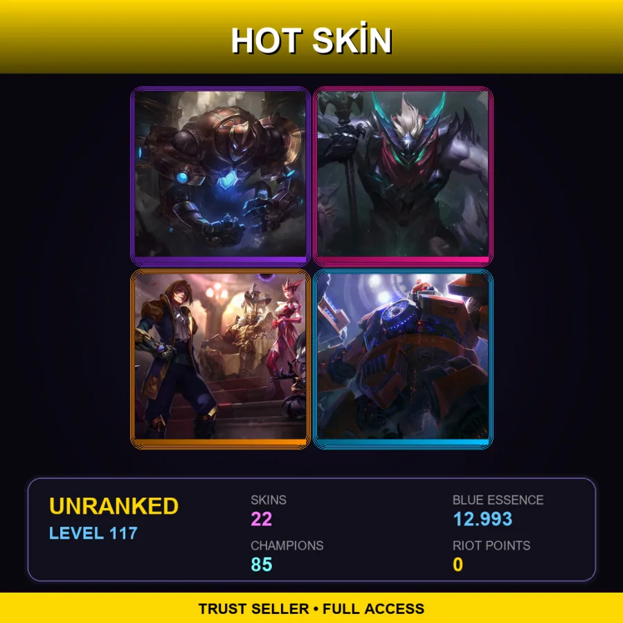 SG | Lv117 | Unranked | 22 Skin | 85 Champ — Charred Maokai