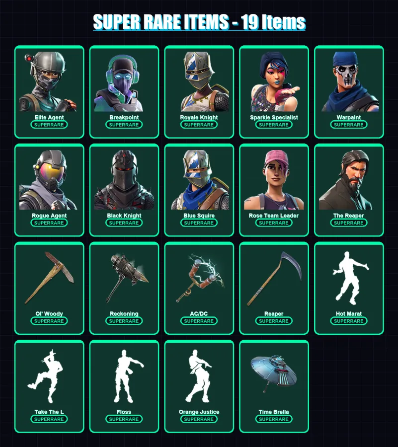 [PC/XBOX/PSN] | Elite Agent | Breakpoint | Royale Knight | Sparkle Specialist | Warpaint | 71 skin | 63 pickaxe | 66 emote | 74 glider | Lv825