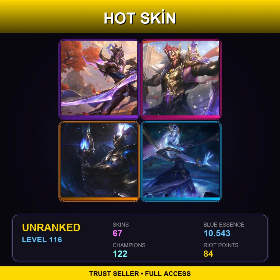 EUW | Victorious Master Yi | Victorious Draven | Cosmic Defender Xin Zhao | Cosmic Lux | 67 Skin | 122 Champ | Lv116