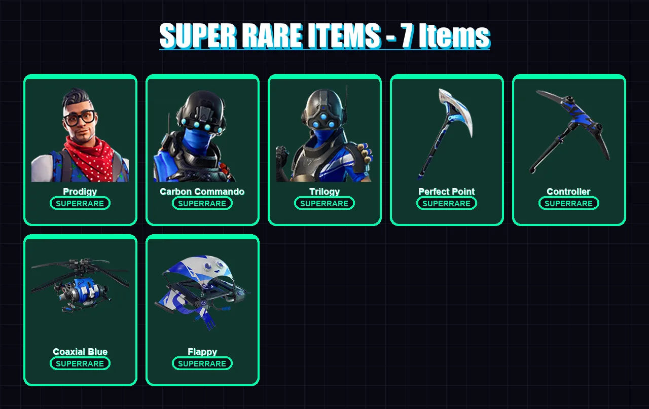 [PC/XBOX] | Prodigy | Carbon Commando | Trilogy | Mystique | Doctor Doom | 20 skin | 26 pickaxe | 24 emote | 26 glider | Lv447 — Fortnite account