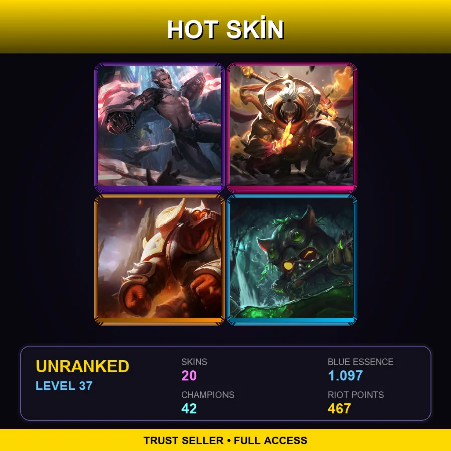 TR | Lv37 | Unranked | 20 Skin | 42 Champ — LoL account