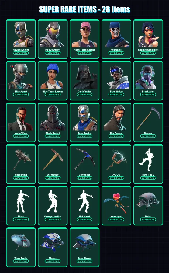 [PS4/PS5/XBOX/PC] | Royale Knight | Rogue Agent | Rose Team Leader | 386 skin | Lv3330