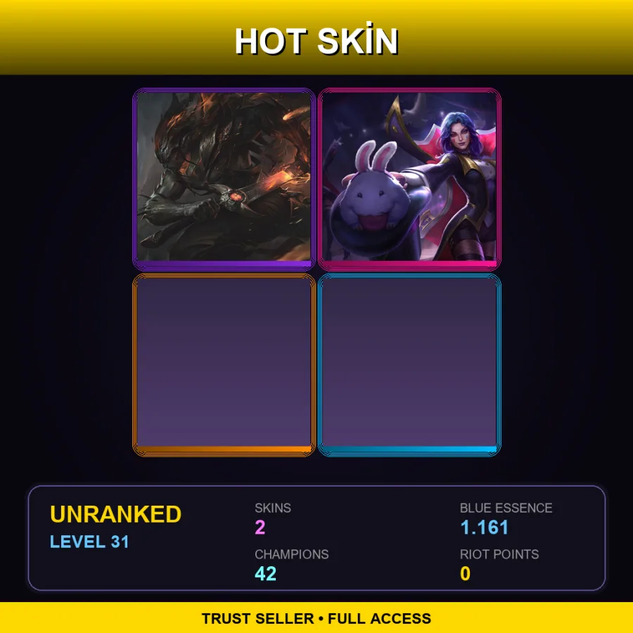 EUNE | Lv31 | Unranked | 2 Skin | 42 Champ — LoL account