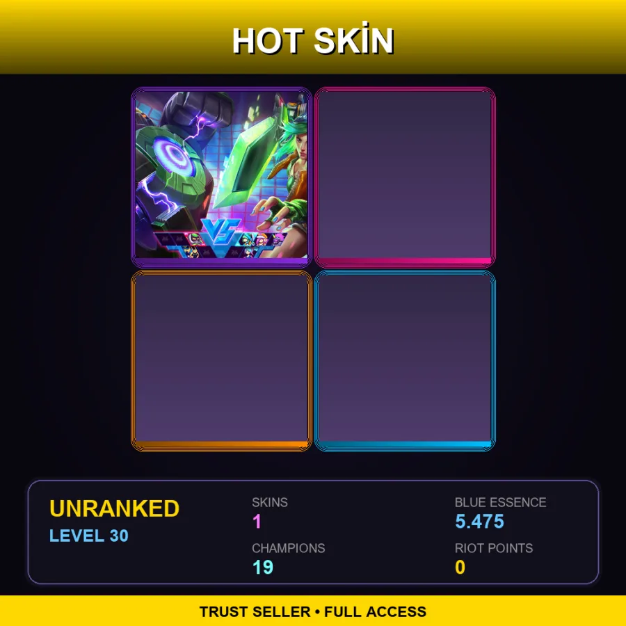 LAN | Lv30 | Unranked | 1 Skin | 19 Champ — LoL account