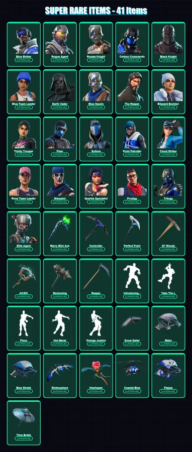 [PS4/PS5/XBOX/PC] | Blue Striker | Rogue Agent | Royale Knight | 302 skin | Lv2879