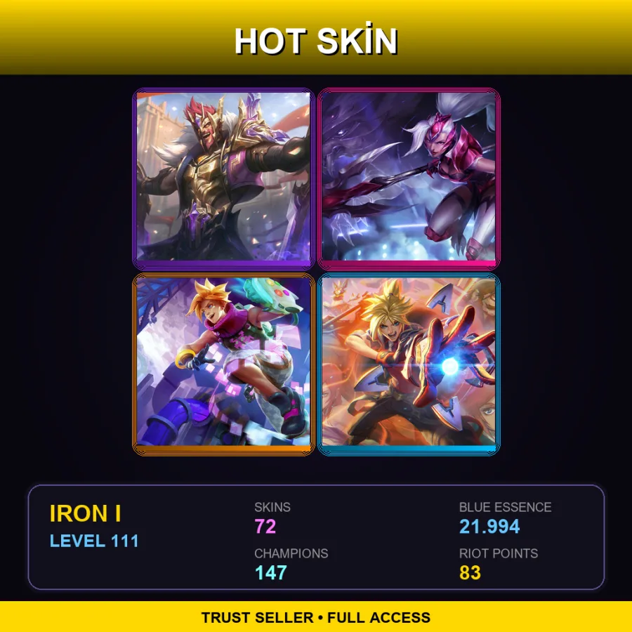NA | Lv111 | Iron I | 72 Skin | 147 Champ