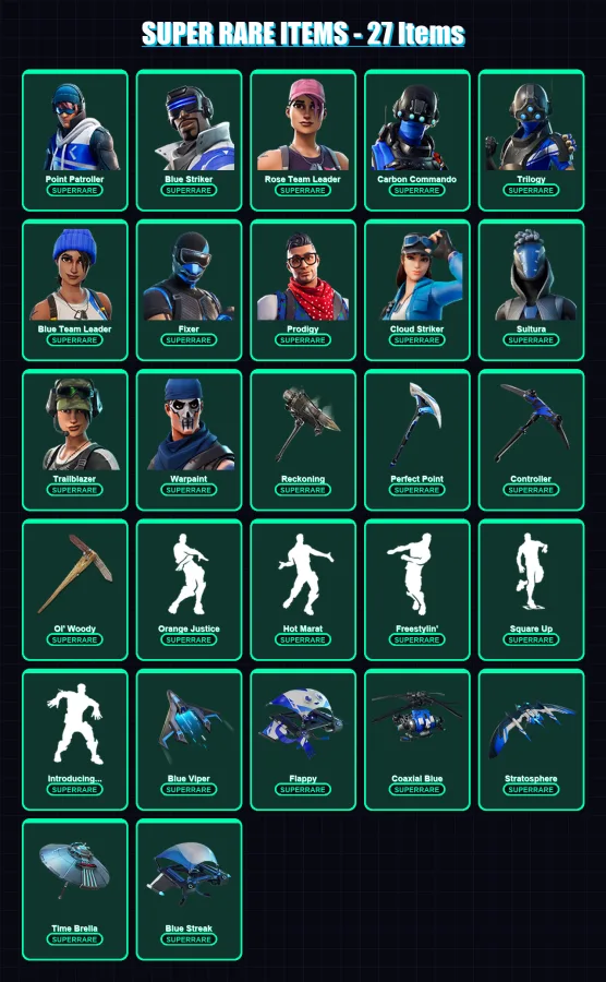 [PS4/PS5/XBOX/PC] | Point Patroller | Blue Striker | Rose Team Leader | 78 skin | Lv1379