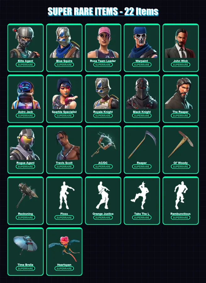[PC/XBOX/PSN] | Elite Agent | Blue Squire | Rose Team Leader | Warpaint | John Wick | 200 skin | 168 pickaxe | 147 emote | 157 glider | Lv2063 — Fortnite account