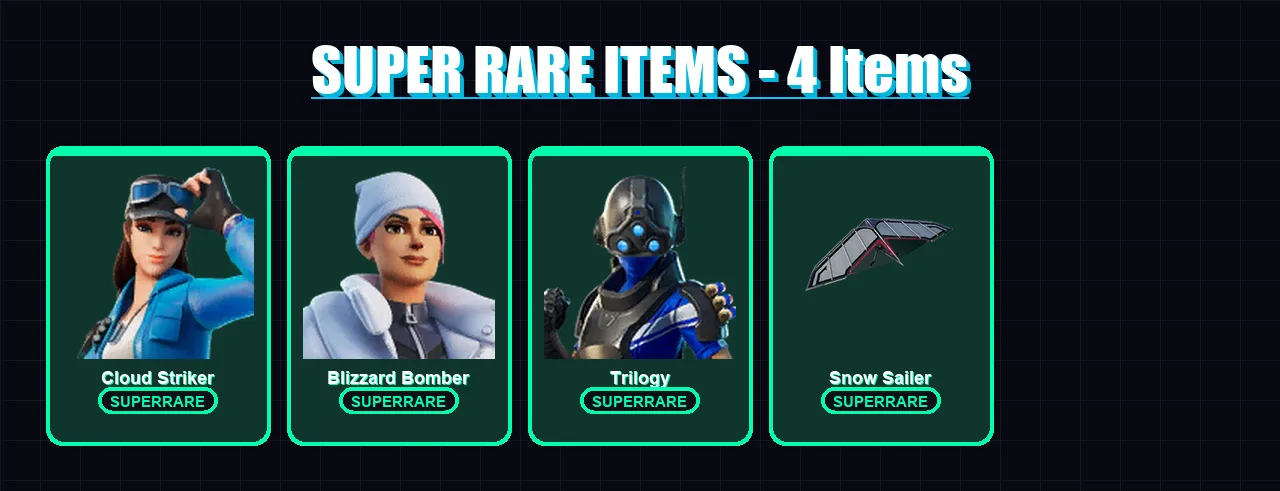 [PC/XBOX] | Cloud Striker | Blizzard Bomber | Trilogy | Megalo Don | Nolan Chance | 36 skin | 54 pickaxe | 37 emote | 52 glider | Lv681
