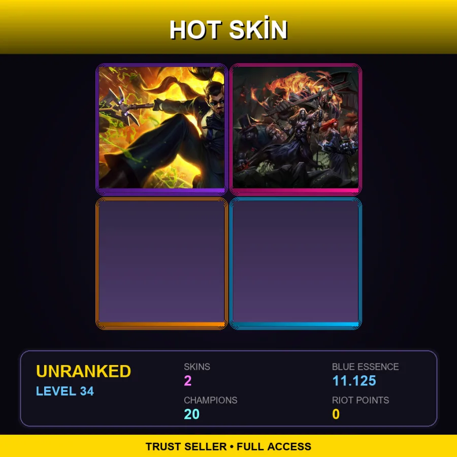 EUW | Lv34 | Unranked | 2 Skin | 20 Champ
