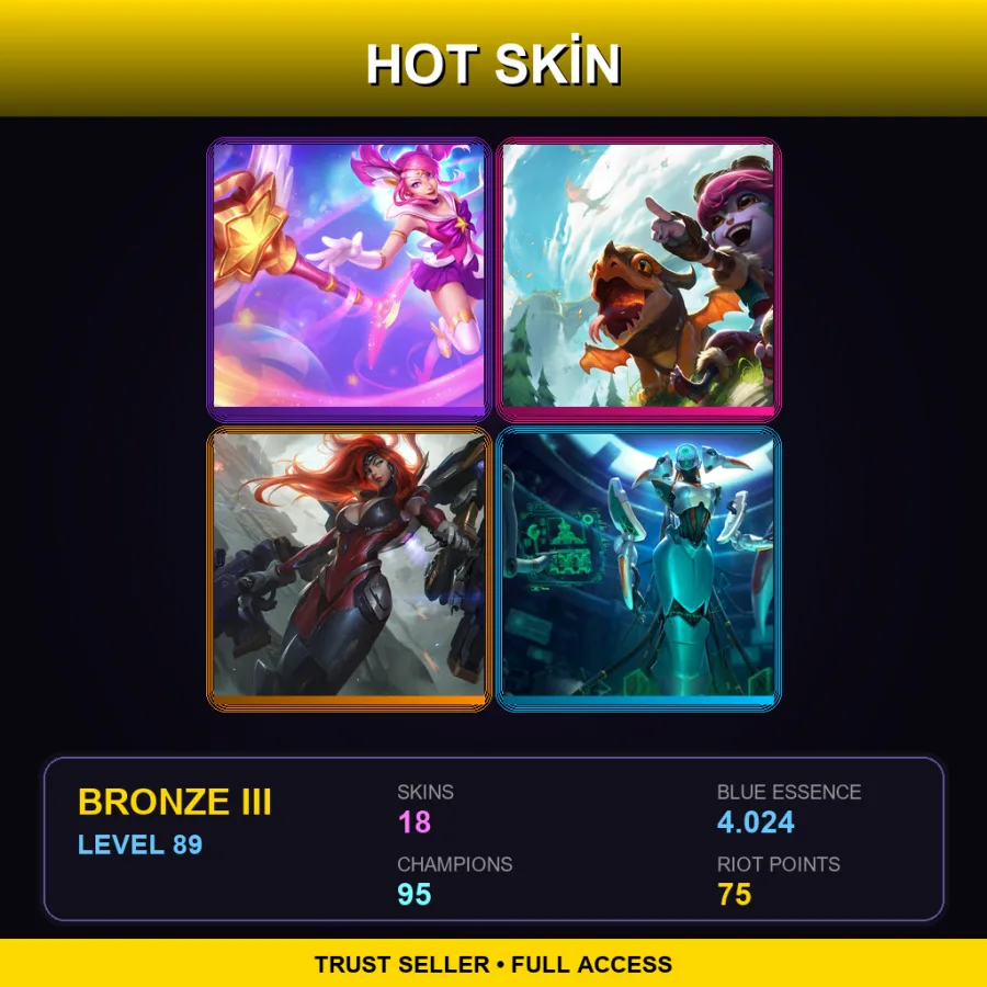 TR | Lv89 | Bronze III | 18 Skin | 95 Champ