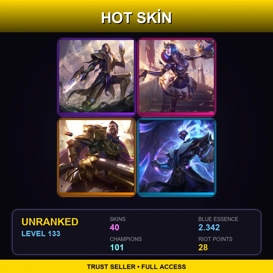 TR | Lv133 | Unranked | 40 Skin | 101 Champ