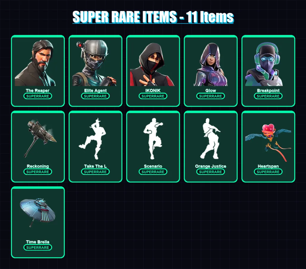 [PC/XBOX] | The Reaper | Elite Agent | IKONIK | Glow | Breakpoint | 93 skin | 69 pickaxe | 77 emote | 75 glider | Lv959 — Fortnite account