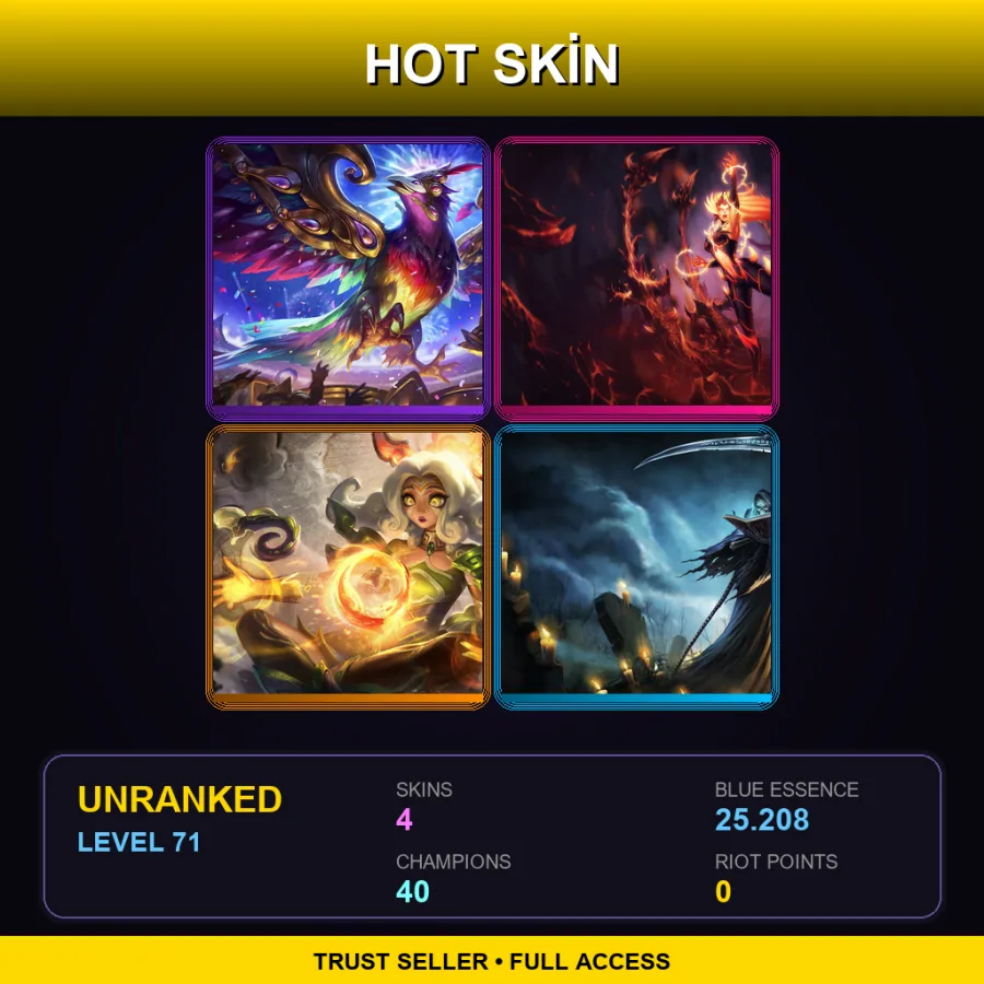 RU | Lv71 | Unranked | 4 Skin | 40 Champ
