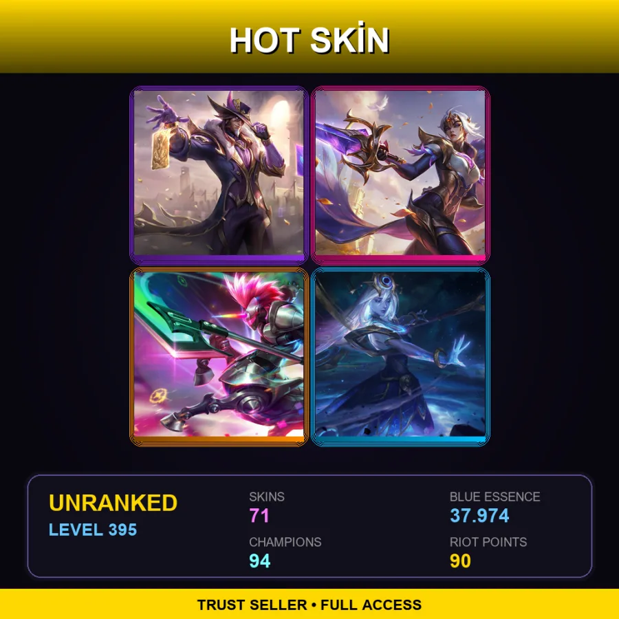 LAS | Lv395 | Unranked | 71 Skin | 94 Champ