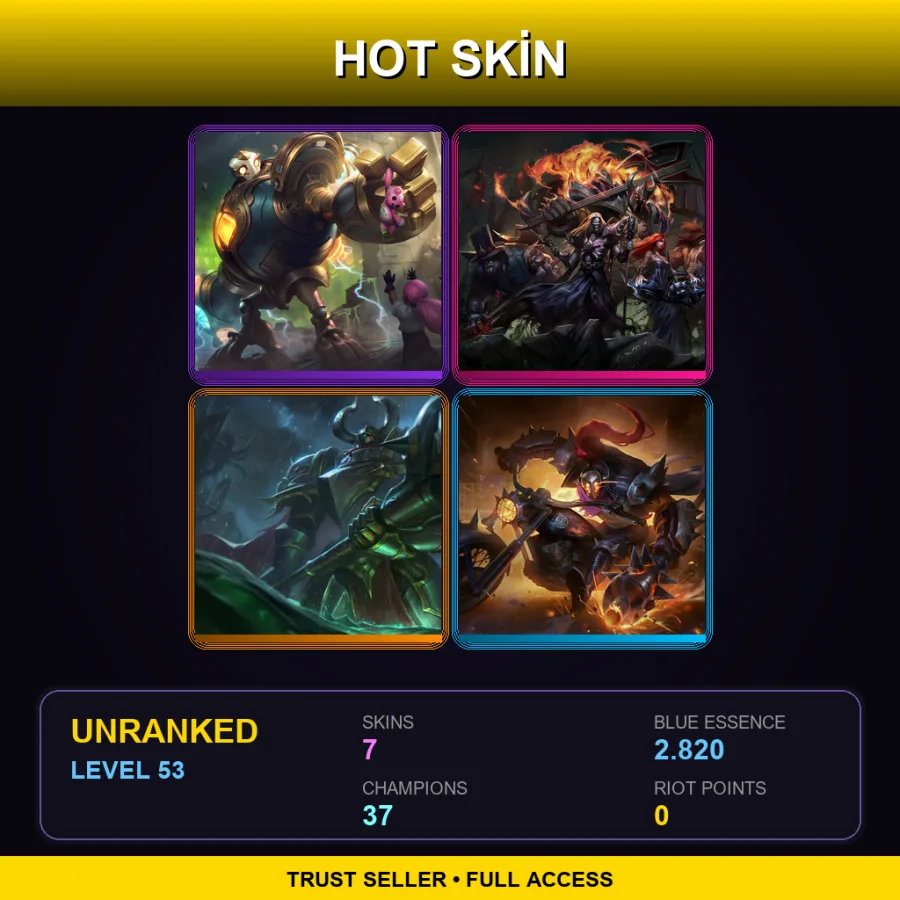 VN | Lv53 | Unranked | 7 Skin | 37 Champ — LoL account