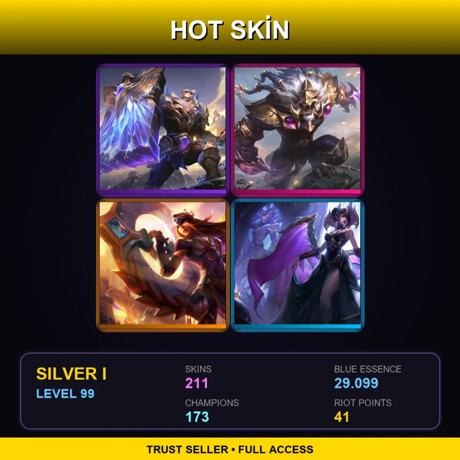 BR | Victorious Braum | Victorious Rengar | Victorious Sivir | Victorious Morgana | 211 Skin | 173 Champ | Silver I | Lv99