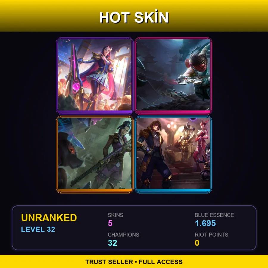 EUW | Lv32 | Unranked | 5 Skin | 32 Champ — Siren Cassiopeia