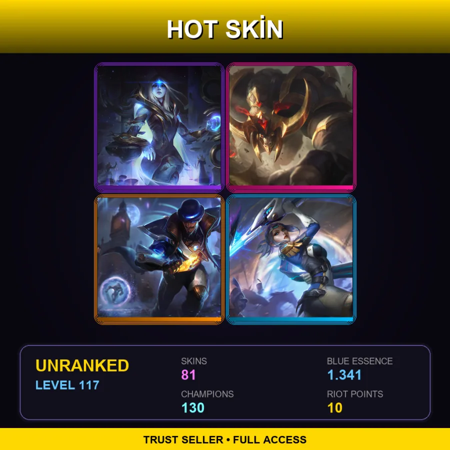 VN | Lv117 | Unranked | 81 Skin | 130 Champ