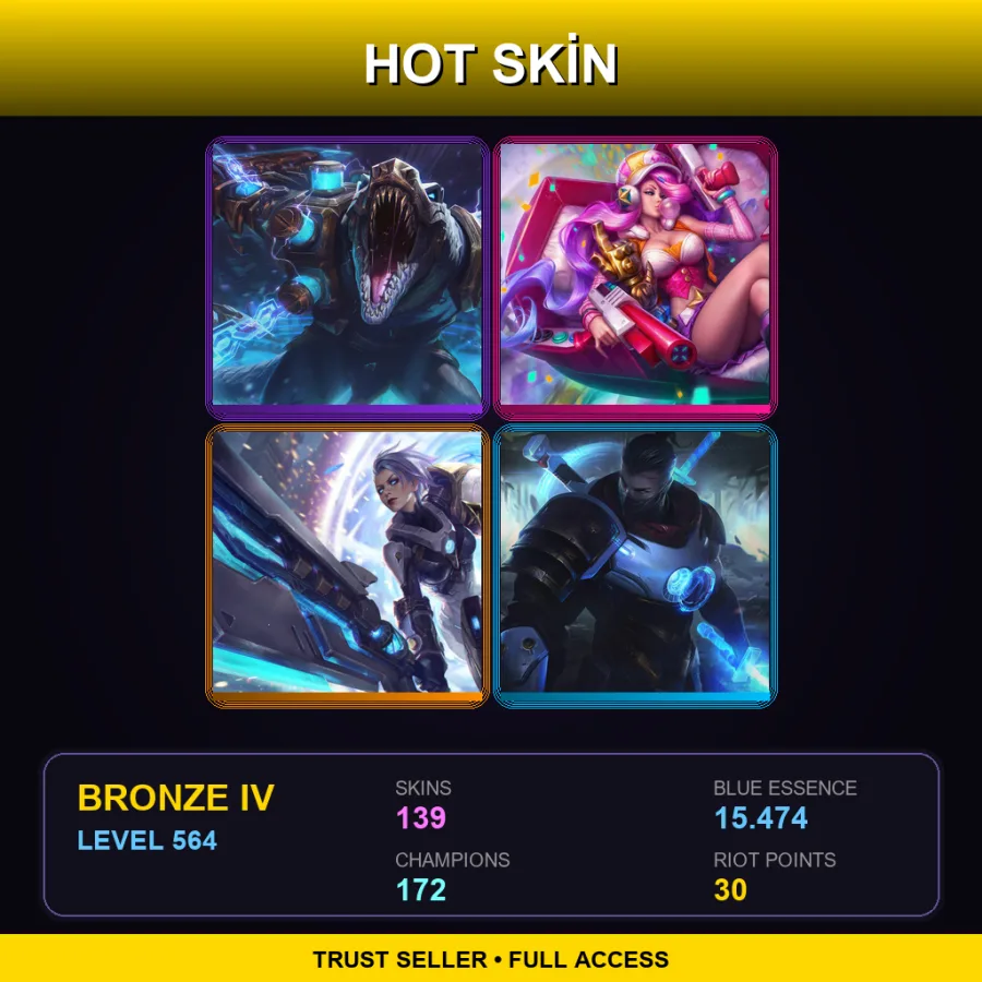 LAN | Lv564 | Bronze IV | 139 Skin | 172 Champ