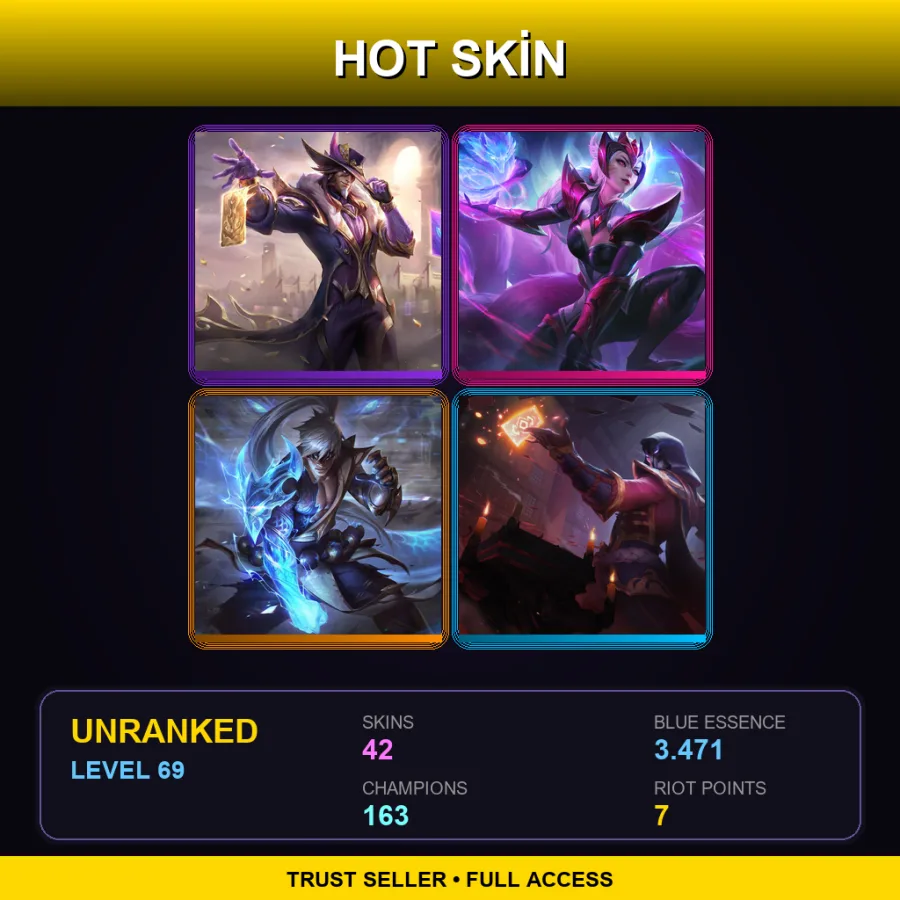 SG | Lv69 | Unranked | 42 Skin | 163 Champ — LoL account