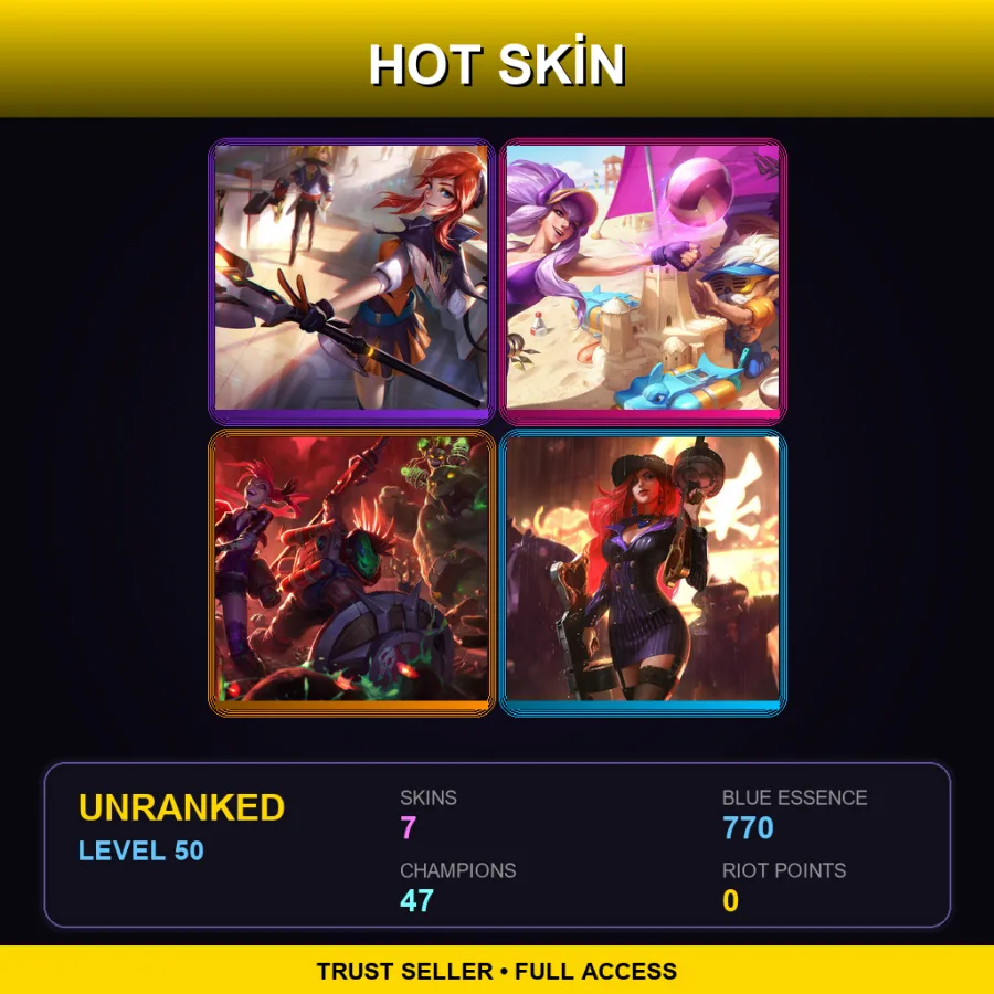 NA | Lv50 | Unranked | 7 Skin | 47 Champ — Pool Party Heimerdinger