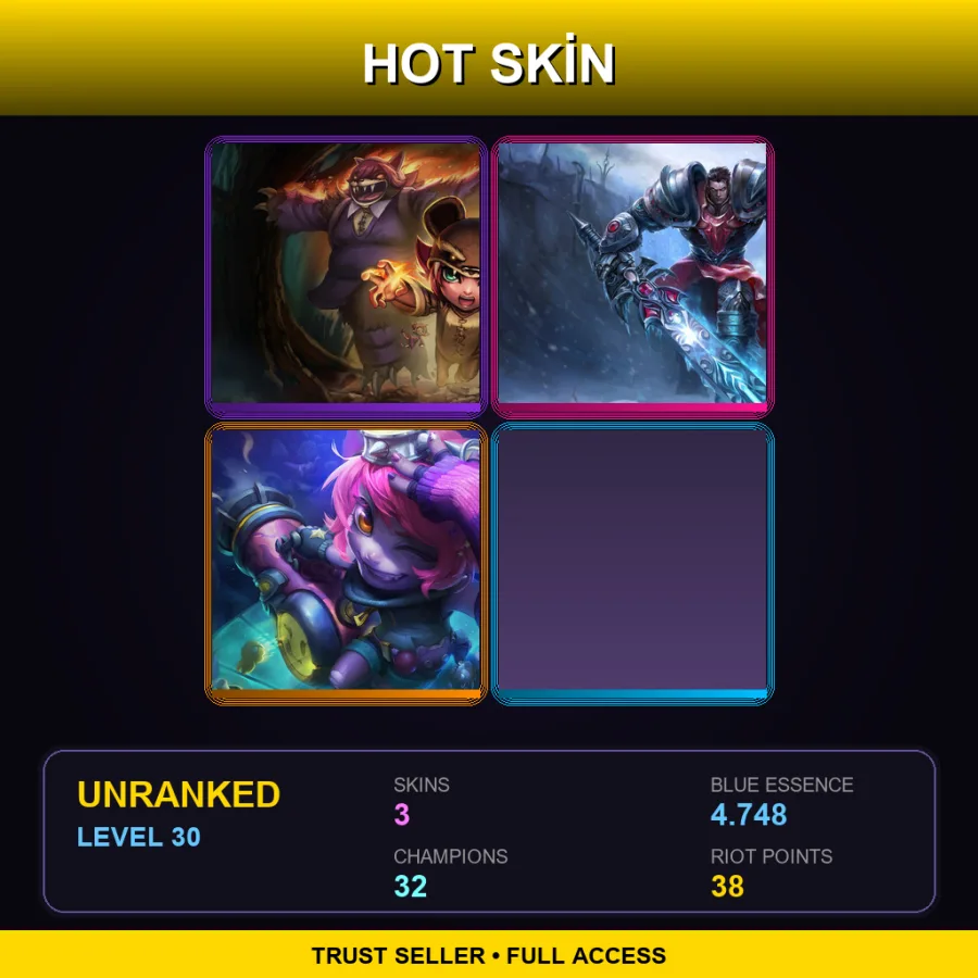 EUNE | Lv30 | Unranked | 3 Skin | 32 Champ