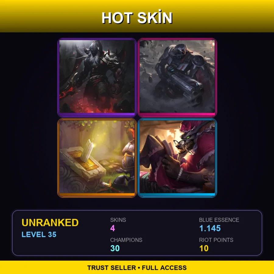 EUNE | Lv35 | Unranked | 4 Skin | 30 Champ