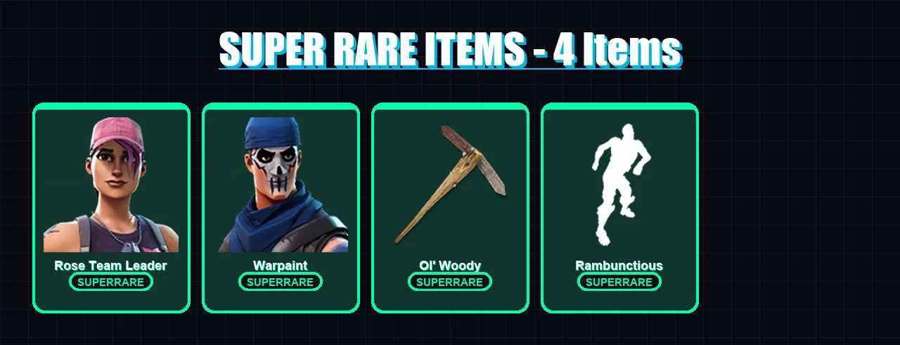 [PC/XBOX/PSN] | Rose Team Leader | Warpaint | Ronin | Catalyst | Alli | 70 skin | 54 pickaxe | 41 emote | 51 glider | Lv609