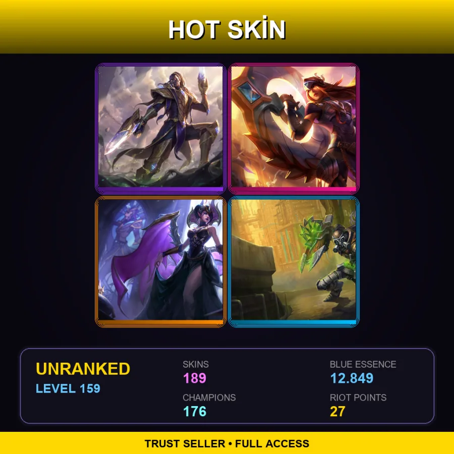 EUNE | Lv159 | Unranked | 189 Skin | 176 Champ