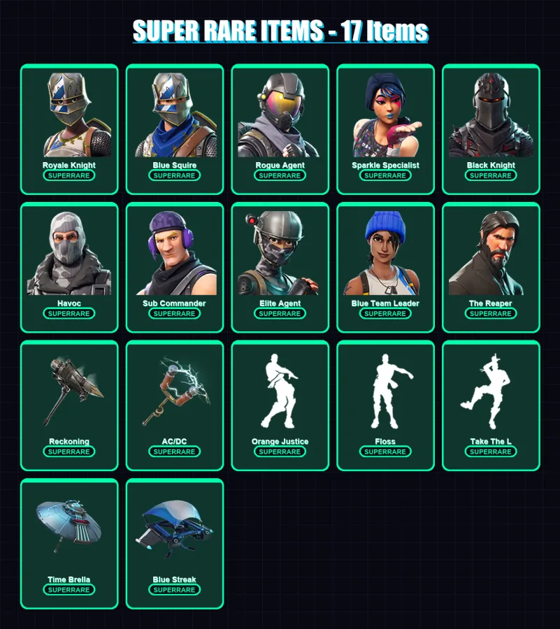 [PS4/PS5/XBOX/PC] | Royale Knight | Blue Squire | Rogue Agent | 99 skin | Lv1486