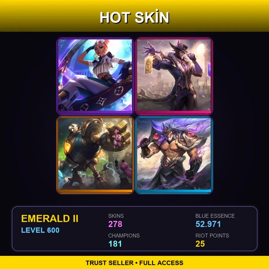 EUNE | Lv600 | Emerald II | 278 Skin | 181 Champ