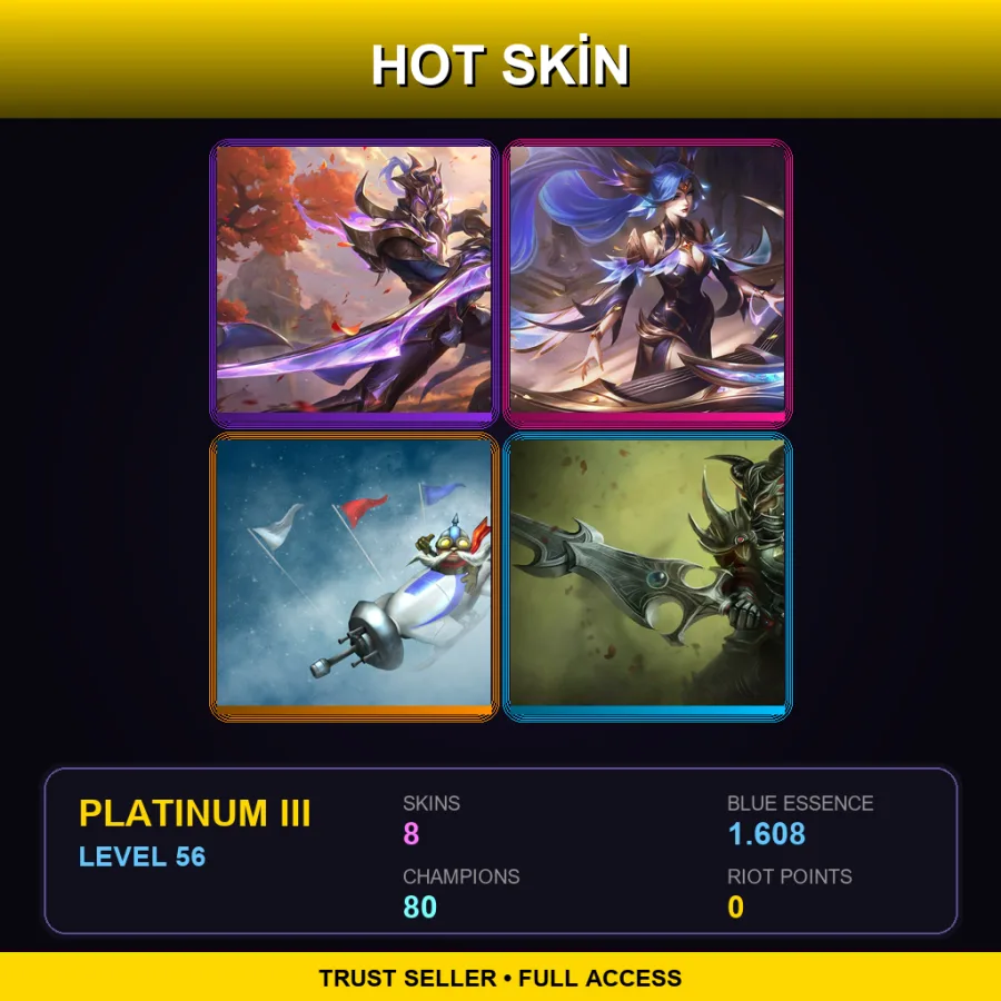 EUW | Lv56 | Platinum III | 8 Skin | 80 Champ with Vel'Koz