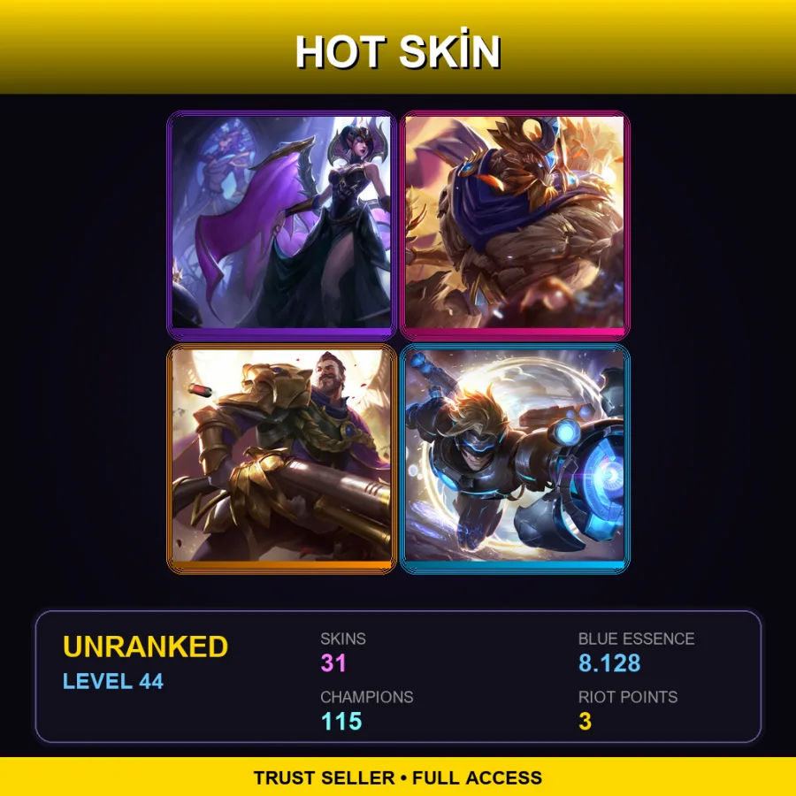 LAN | Lv44 | Unranked | 31 Skin | 115 Champ