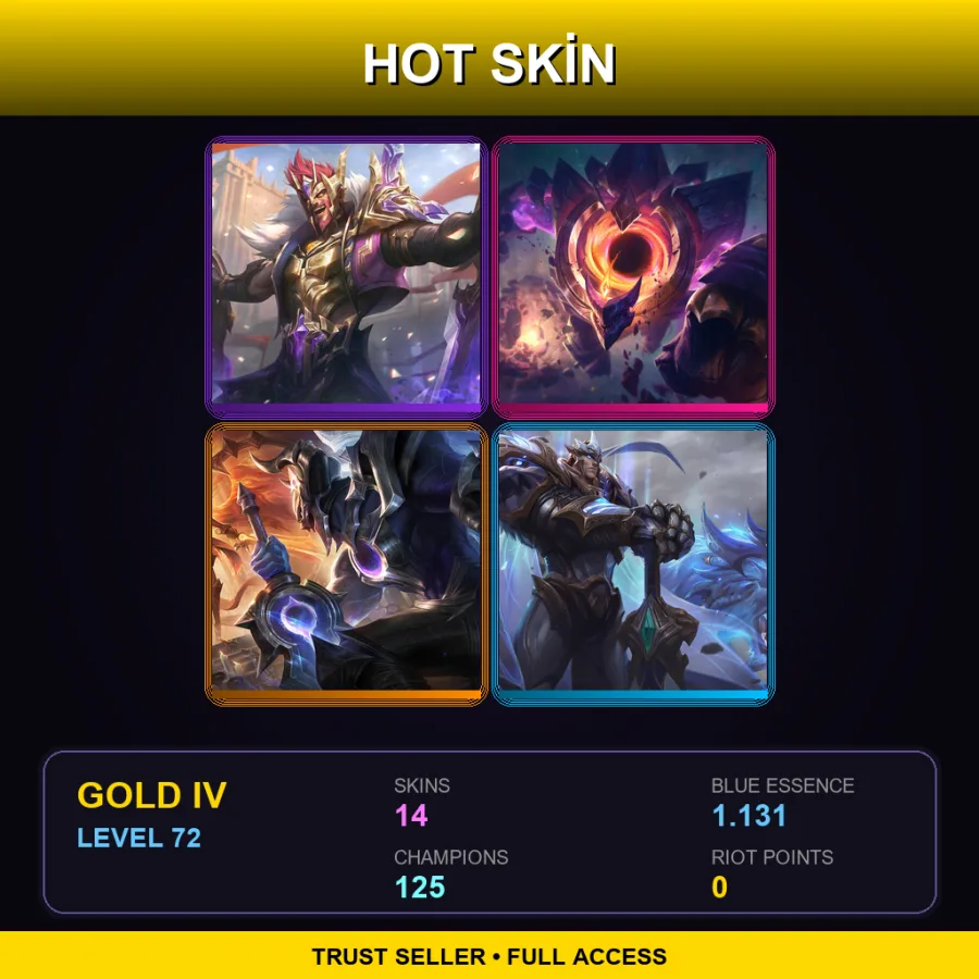 EUW | Lv72 | Gold IV | 14 Skin | 125 Champ