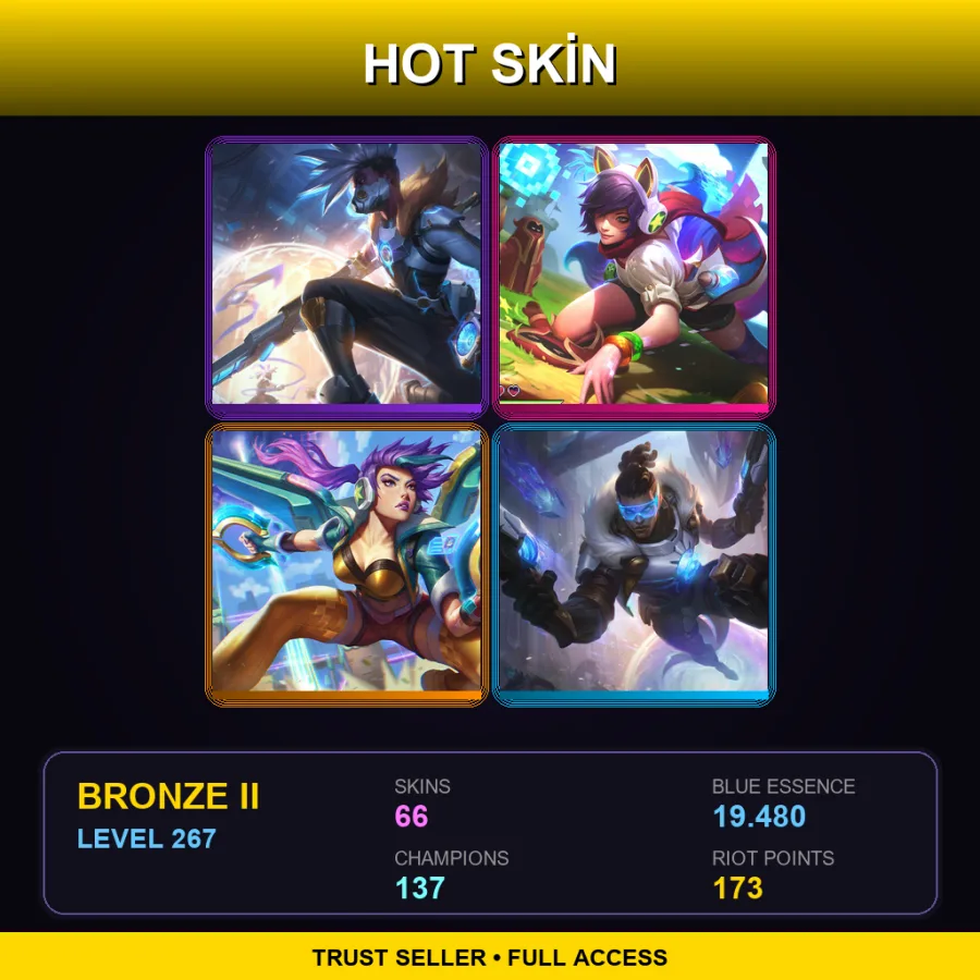 RU | Lv267 | Bronze II | 66 Skin | 137 Champ — LoL account