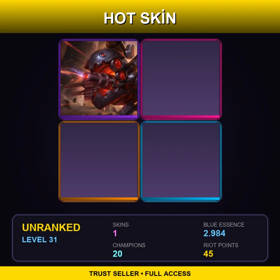 NA | Lv31 | Unranked | 1 Skin | 20 Champ