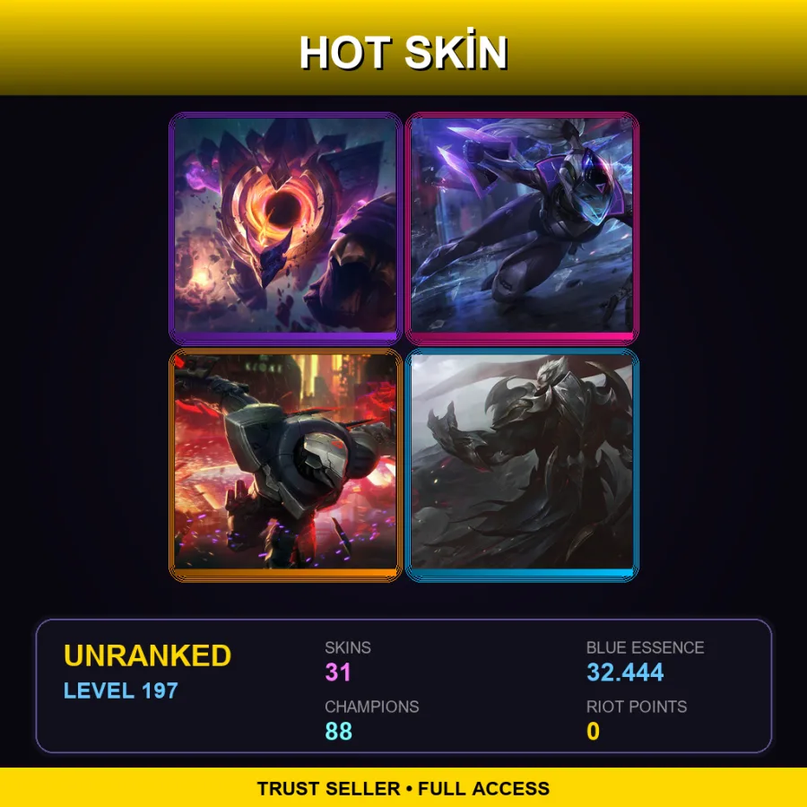 LAN | Lv197 | Unranked | 31 Skin | 88 Champ